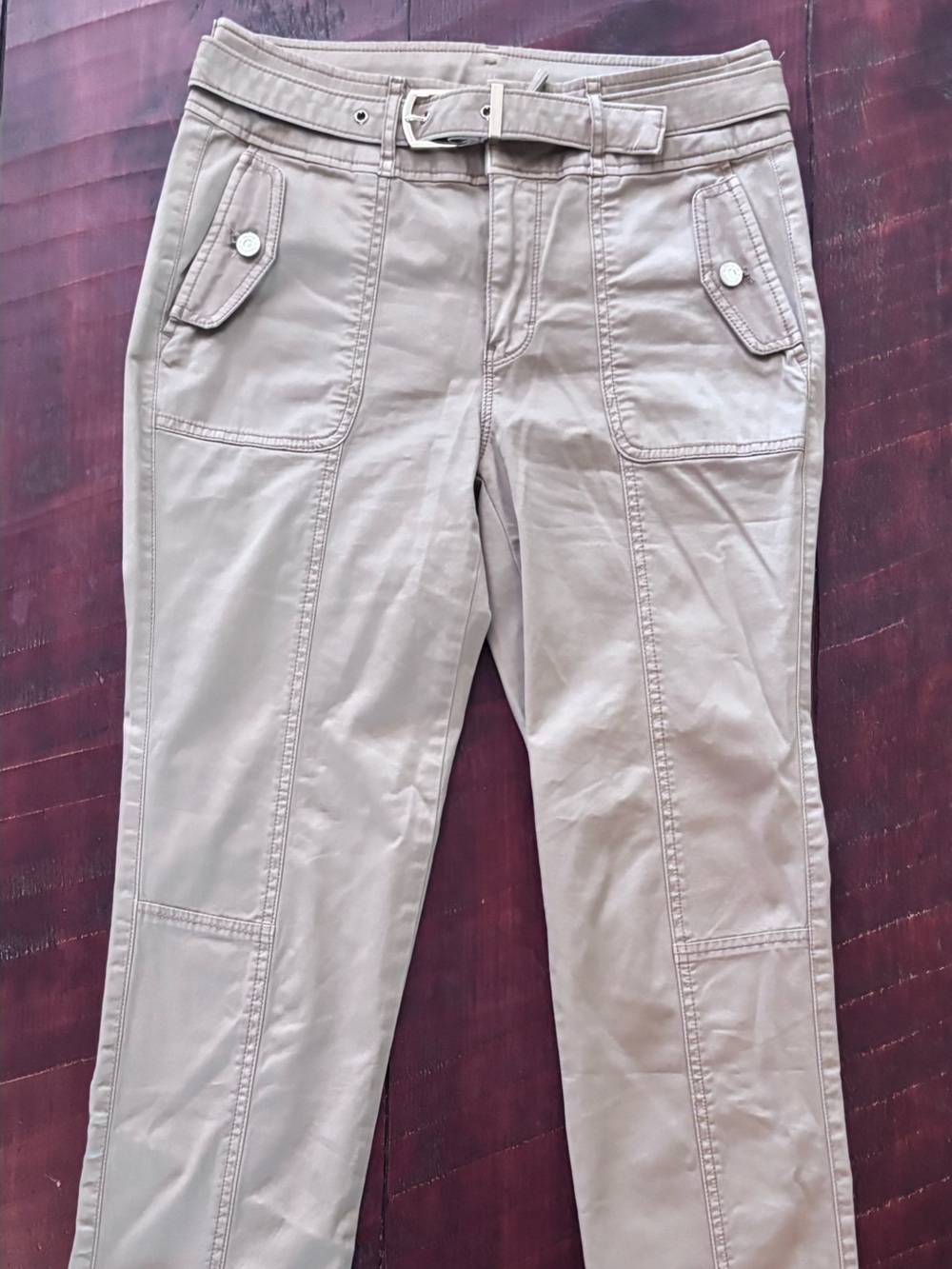 White House Black Market Neutral Khaki Slim Chinos